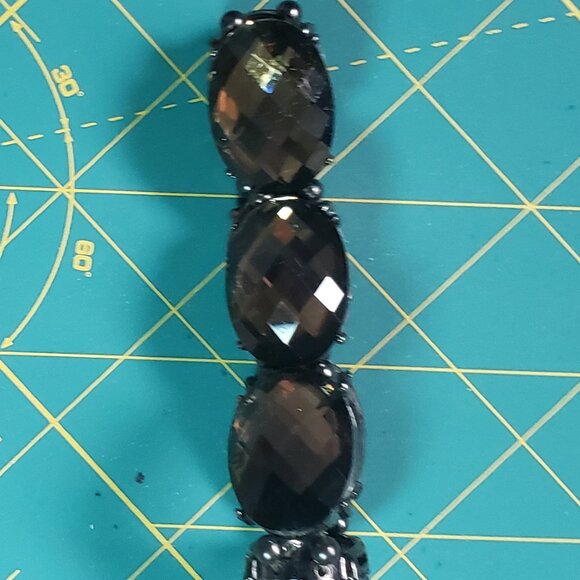 Bracelet. Elastic. Smoke-colored glass beads. - Picture 1 of 4